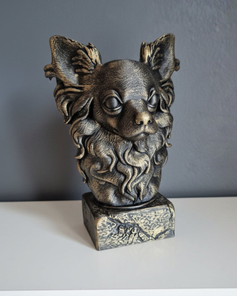 Langhåret Chihuahua byste