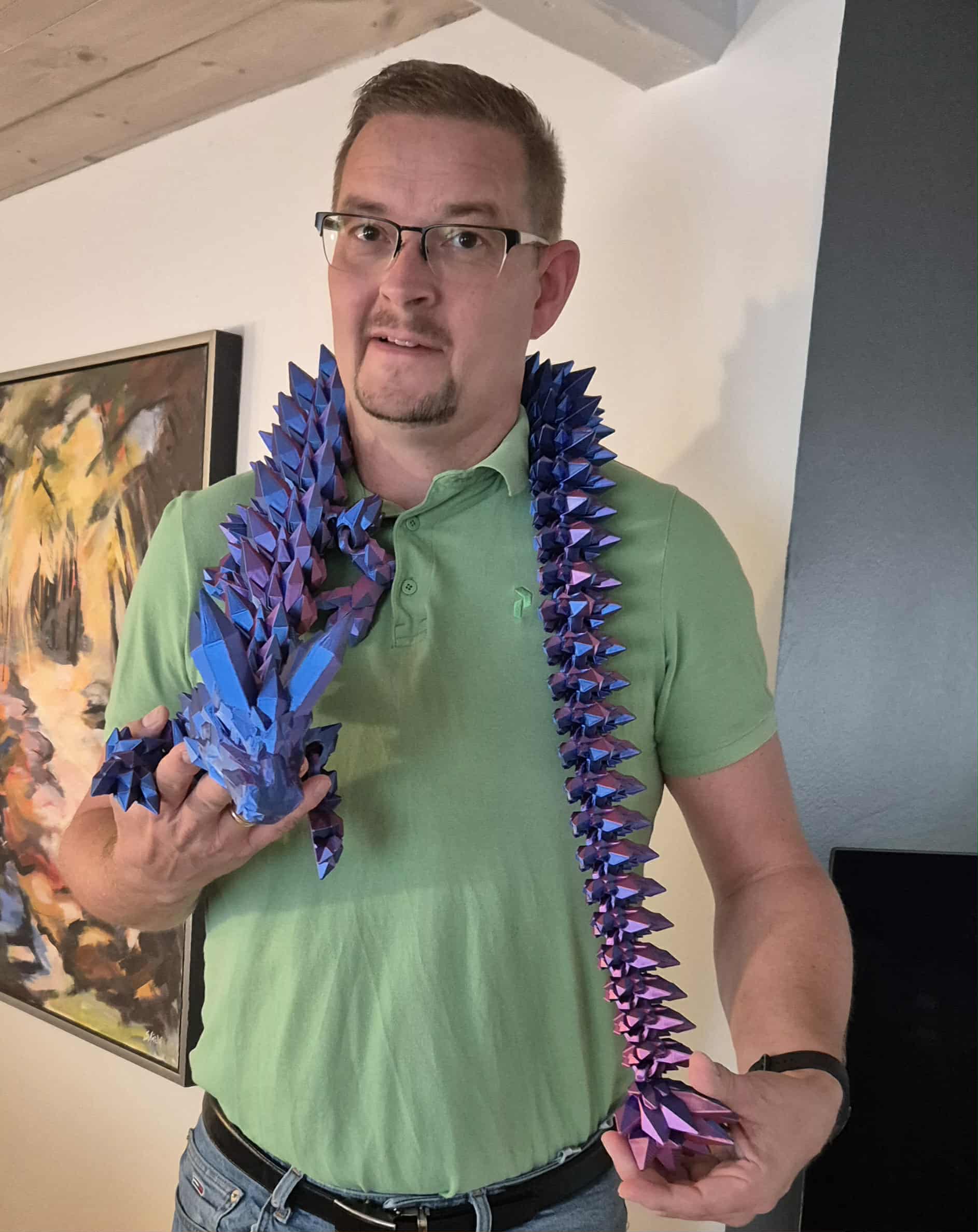 136 cm Crystal drage